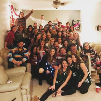 First years celebrate the end of their first semester with an Ugly Sweater Party!